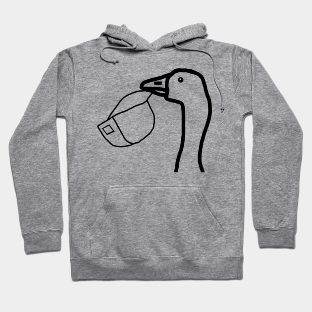 Portrait Gaming Goose Stealing Hat Outline Hoodie by ellenhenryart